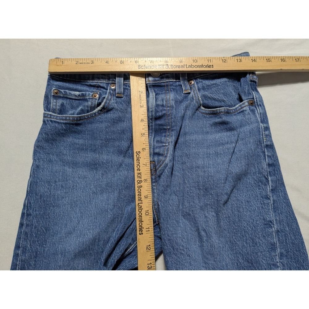 Levis 501 Button-Fly Cropped Raw Hem Straight Denim Jeans - Women‎ 28X26 - Picture 7 of 16